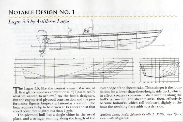 Reconocimiento del Lagos 5.5 en la revista Americana WoodenBoat