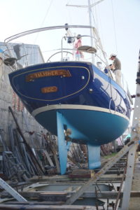 TALISKER on our slipway, ready to be refloated after winter jobs