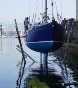 TALISKER on our slipway, ready to be refloated after winter jobs