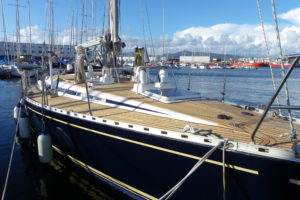 WATER MUSIC on the water after refit jobs on the Boatyard