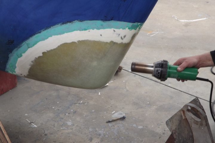 Reparation of the keel on a Malo 39