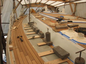 Building a new teak deck for Grand Soleil 43